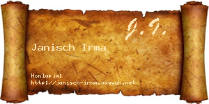 Janisch Irma névjegykártya